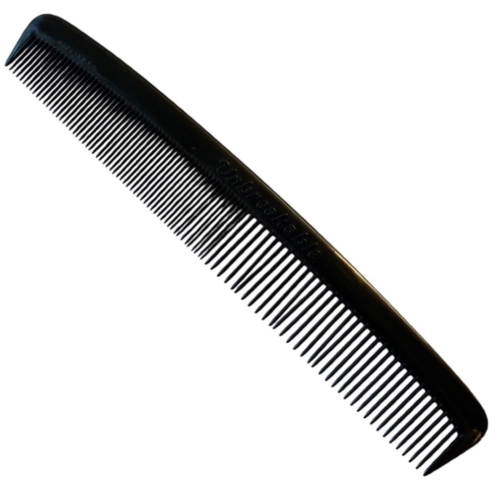 Vintage Pocket Purse Comb black Made in USA 80s‎ plastic Unbreakable